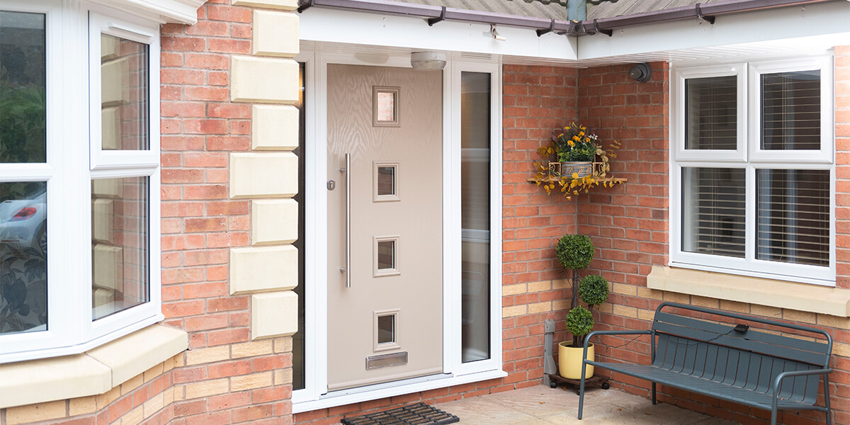 A Beige Composite Door