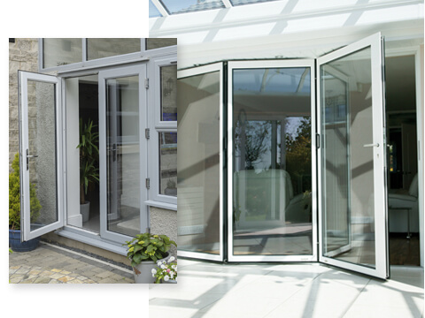 A bi-fold and French door