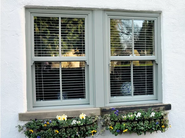 Sliding sash windows with blinds